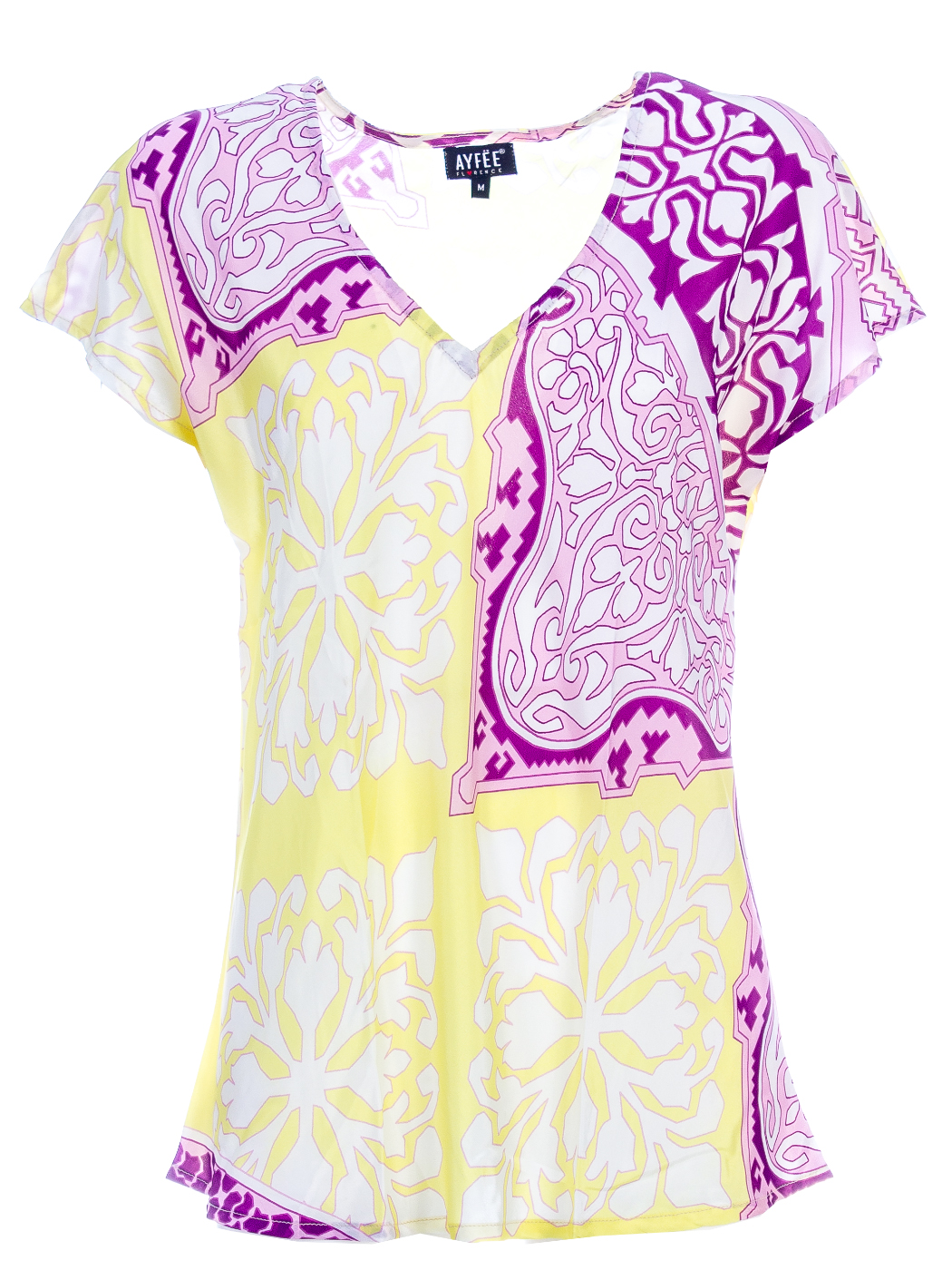 BLUSA MEZZA MANICA SCOLLO A V, 4TG